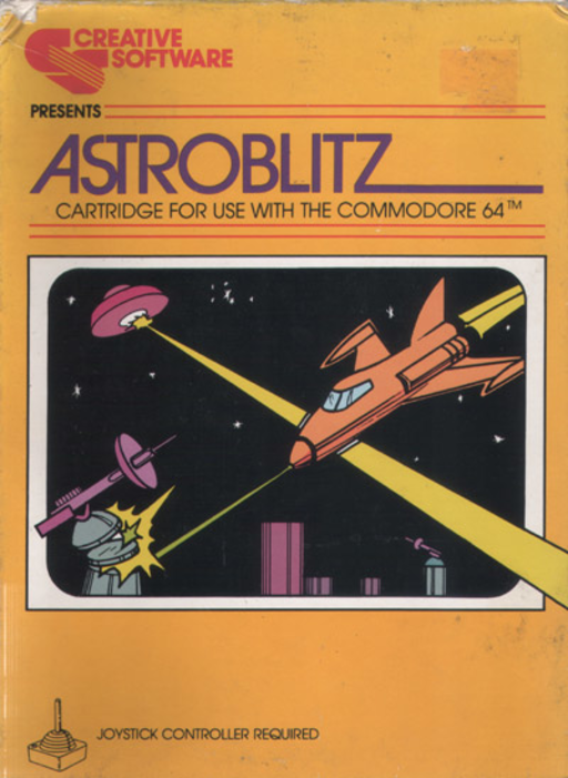 Astroblitz box art for Commodore 64